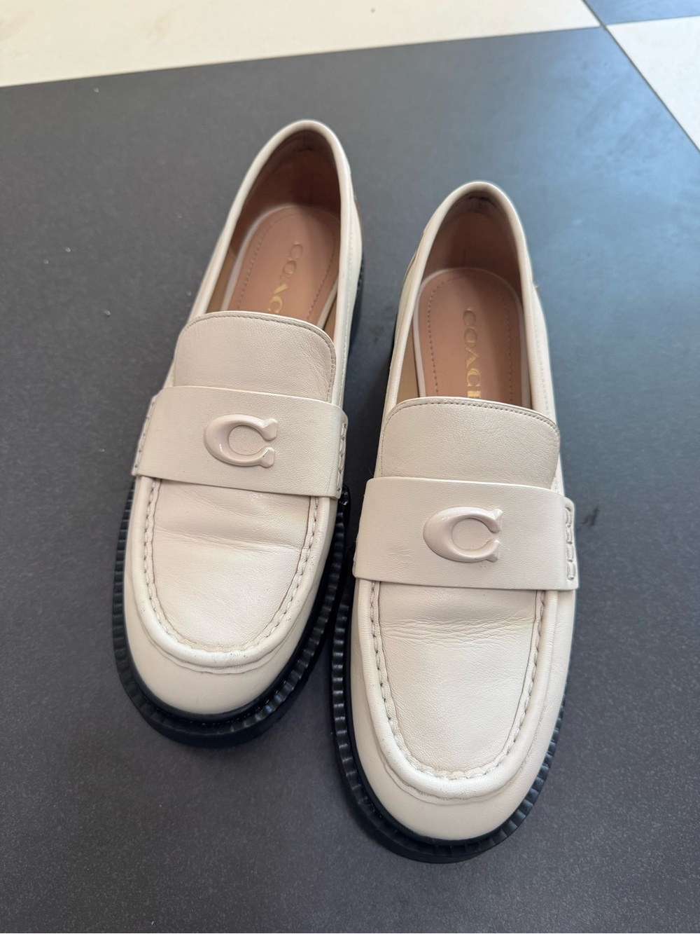 Coach Chalk/White Women’s Leah Platform Loafer - Picture 2 of 9